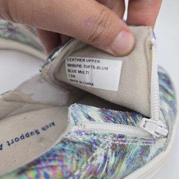 Spring Step Women's 7.5M Whispie Colorful Metallic Blue Slip-On Side Zip Sneaker - Picture 8 of 8